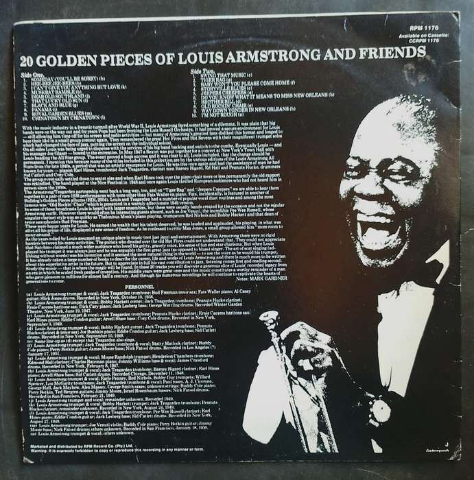 Louis Armstrong and Friends - 20 Golden Pieces LP Vinyl Record
