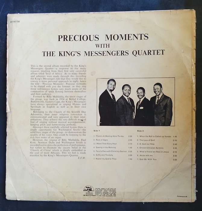 The King's Messengers Quartet - Precious Moments LP Vinyl Record