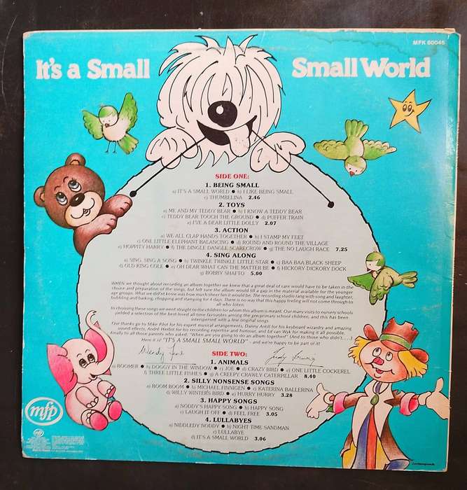 Wendy Fine & Judy Irwig - It's A Small Small World LP Vinyl Record