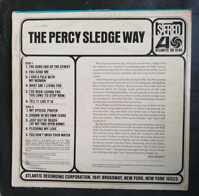 Percy Sledge - The Percy Sledge Way LP Vinyl Record - USA Pressing