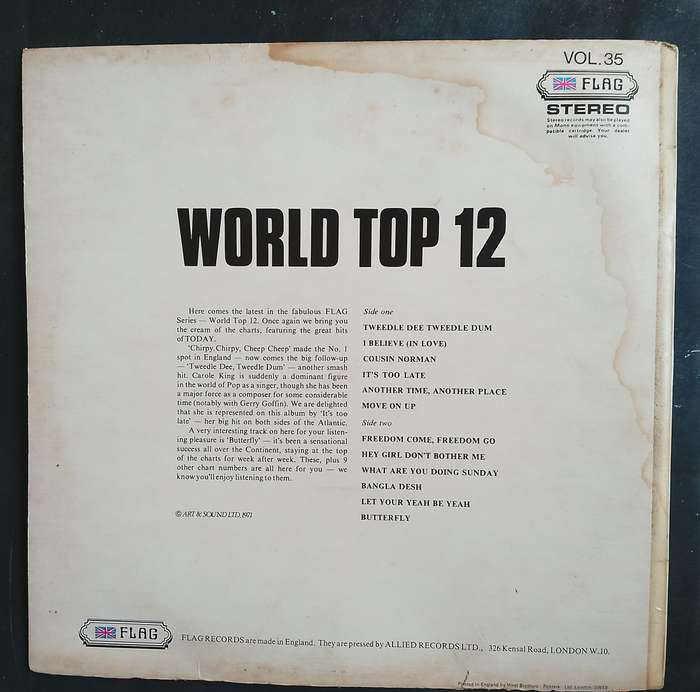 World Top 12 Vol.35 LP Vinyl Record - UK Pressing