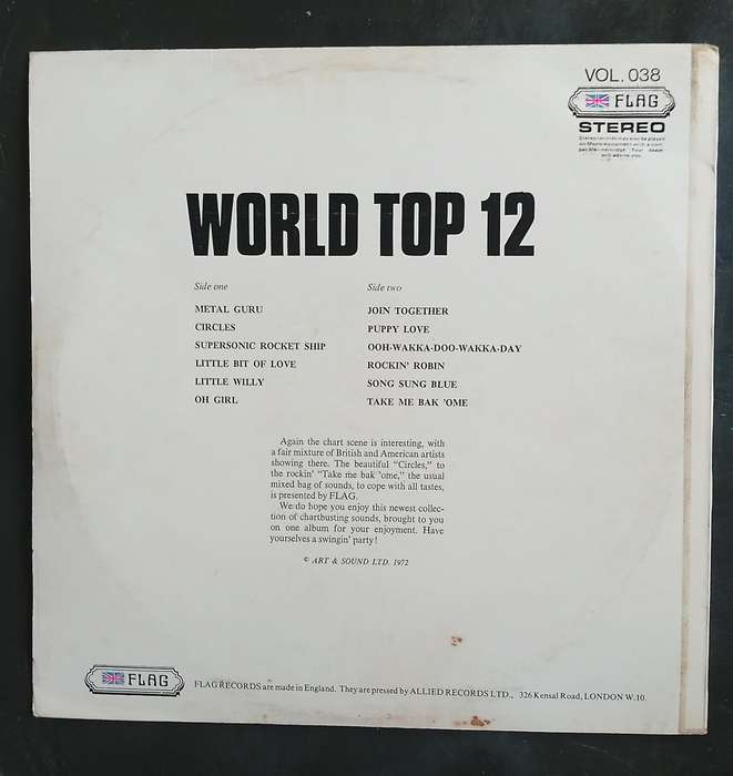 World Top 12 Vol.38 LP Vinyl Record - UK Pressing