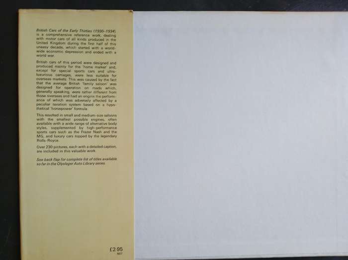 British Cars of The Early Thirties 1930-1934 (Hardcover)
