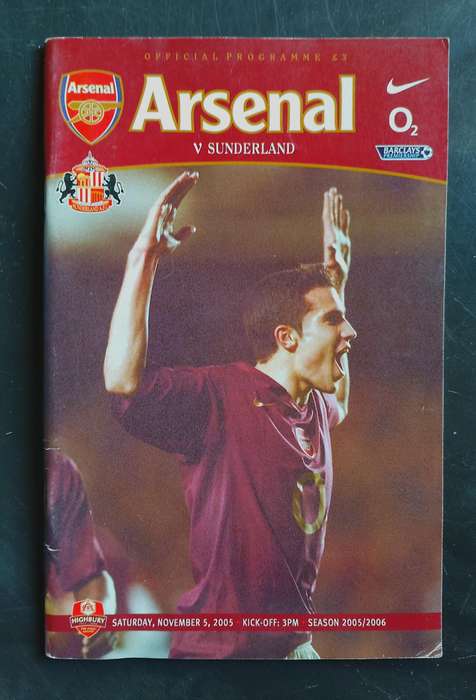 Arsenal vs Sunderland 2005/06 Premier League Match Programme