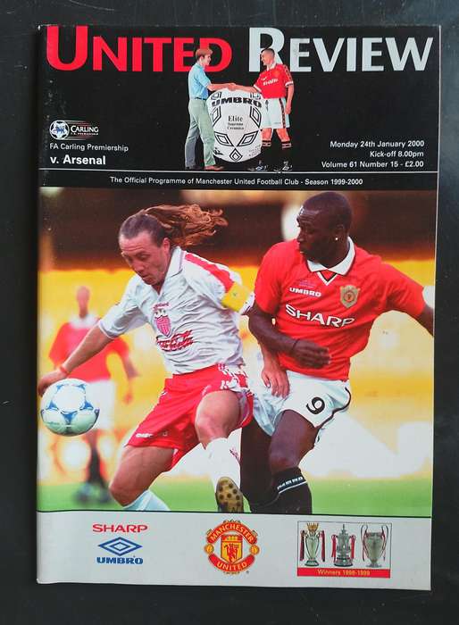 Manchester United vs Arsenal 1999/2000 Premier League Match Programme