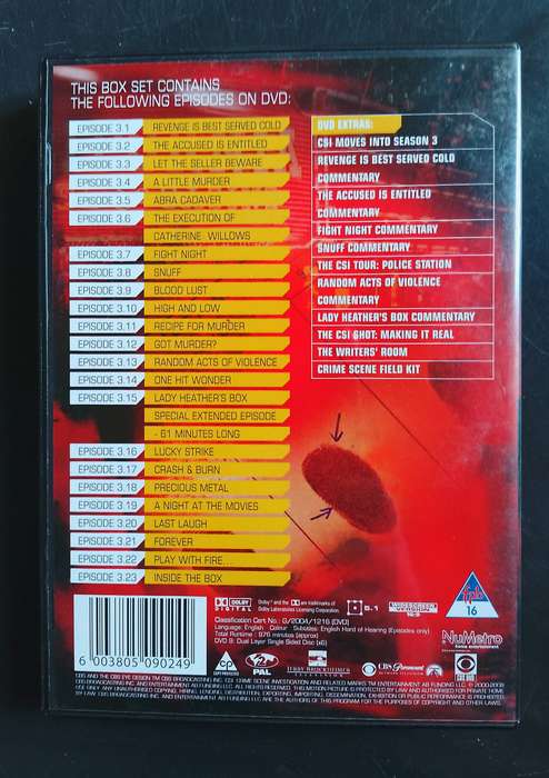 CSI : Crime Scene Investigation - The Complete Third Season  (6 DVD Set)