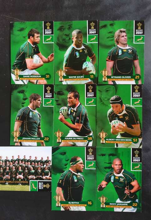 2011 Big Ball Rugby World Cup - Collection of 9 2007 World Cup Cards
