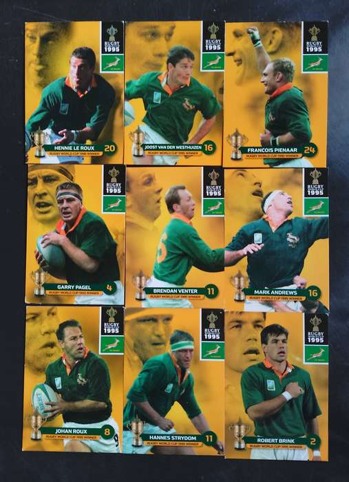 2011 Big Ball Rugby World Cup - Collection of 9 1995 World Cup Cards
