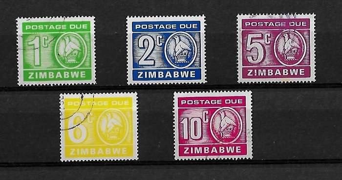 Zimbabwe - 1980 Postage Dues Full Set of 5 Stamps VFU