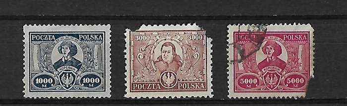 Poland - 1923 Copernicus Anniversary Full Set of 3 Stamps Used