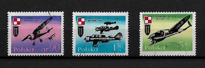 Poland - 1971 Martyrs of the Polish Air Force Full Set of 3 Stamps VFU