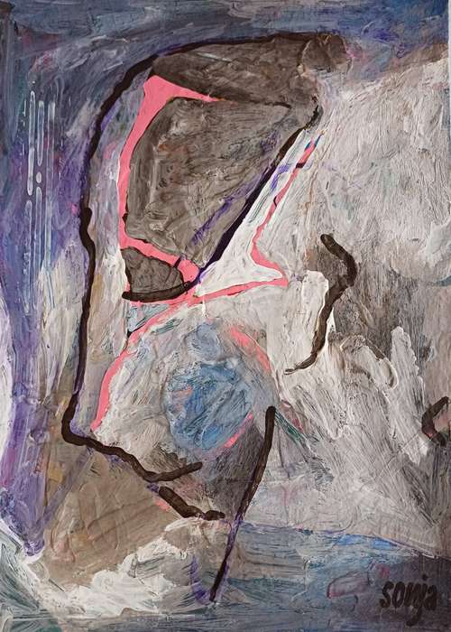 Interconnectedness - Acrylics on canvas sheet - Abstract Art