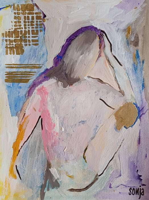 Contemplation - Acrylics on paper - Abstract Art