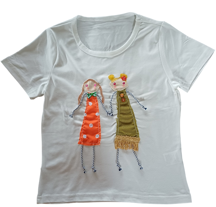 White Cotton T-shirt for girls