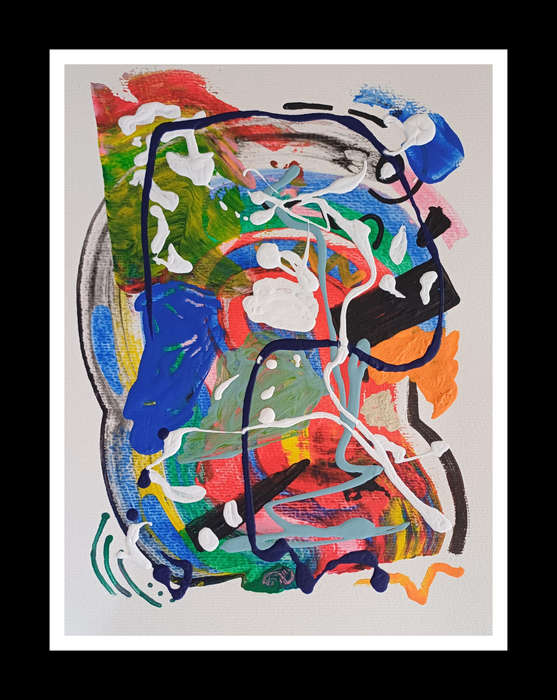 Untitled 2 - Acrylics on paper - Abstract Art