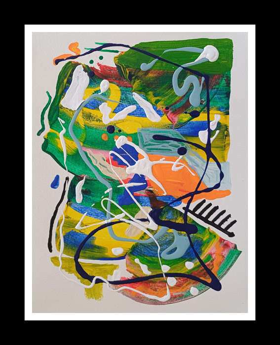 Untitled 3 - Acrylics on paper - Abstract Art