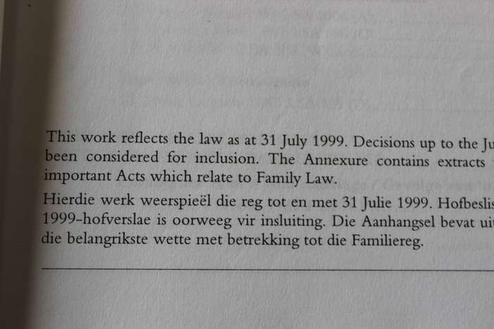 CASEBOOK ON SOUTH AFRICAN FAMILY LAW. VONNISBUNDEL OOR DIE SUID-AFRIKAANSE FAMILIEREG. Cronjé/Heaton