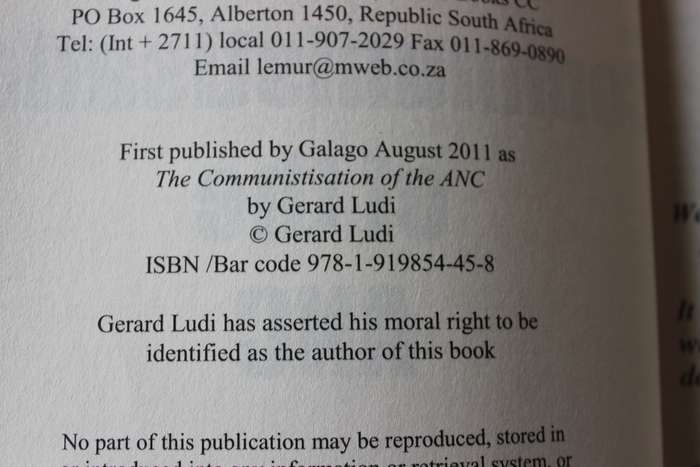 GERARD LUDI. The Communistisation of the ANC.