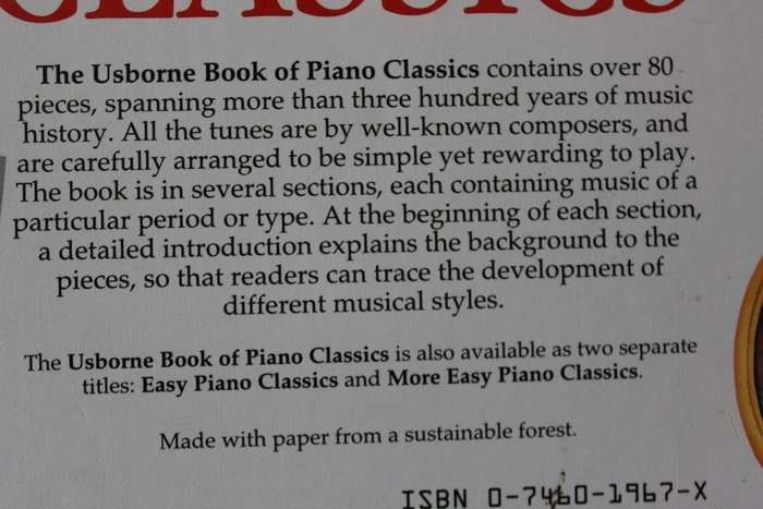THE USBORNE BOOK OF PIANO CLASSICS by Philip Hawthorn, Caroline Phipps & Daniel Scott.