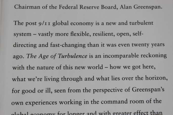 ALAN GREENSPAN. The Age of Turbulence. (Adventures in a New World after 9/11)