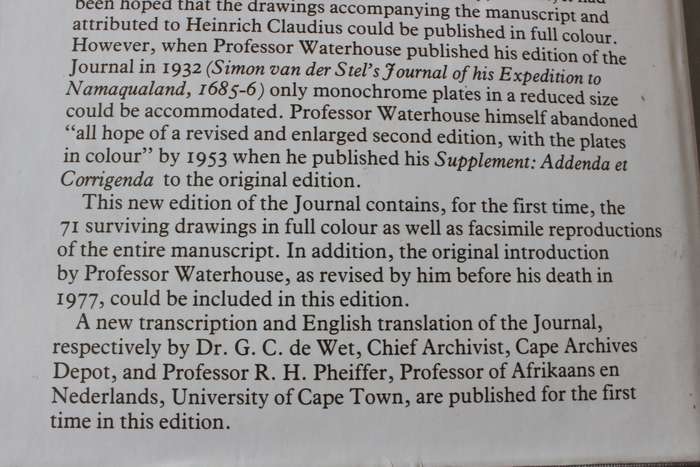 SIMON VAN DER STEL'S JOURNEY TO NAMAQUALAND in 1685. Transcription G.C. de Wet.