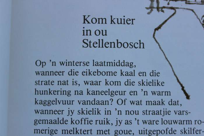 OM DIE TAFEL IN OU STELLENBOSCH. (Die Fynproewersgilde Stellenbosch) deur Magda Pretorius