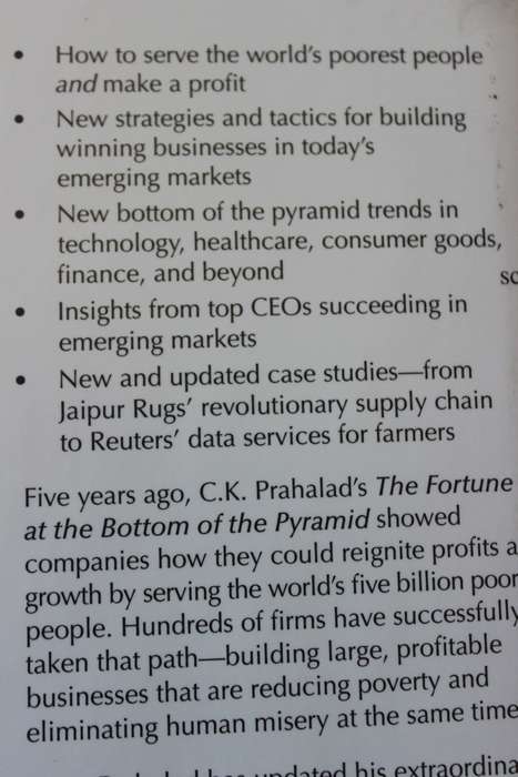 THE FORTUNE AT THE BOTTOM OF THE PYRAMID by C. K. Prahalad (Eradicating poverty through profits)