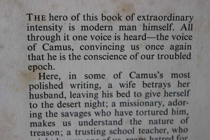 EXILE AND THE KINGDOM  Stories by Albert Camus Published 1958