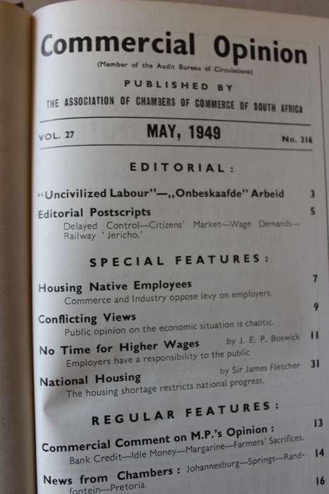 COMMERCIAL OPINION Journal of the Ass of Chambers of Commerce May 1949-April 1950 Vintage Magazines