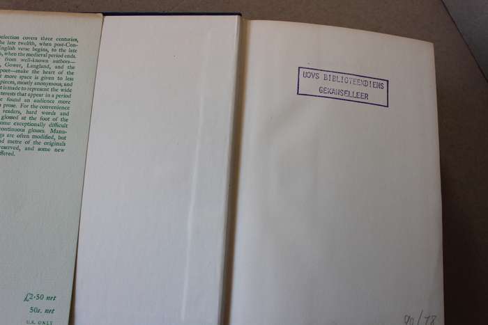 THE OXFORD BOOK OF MEDIEVAL ENGLISH VERSE  Chosen by Celia Sisam