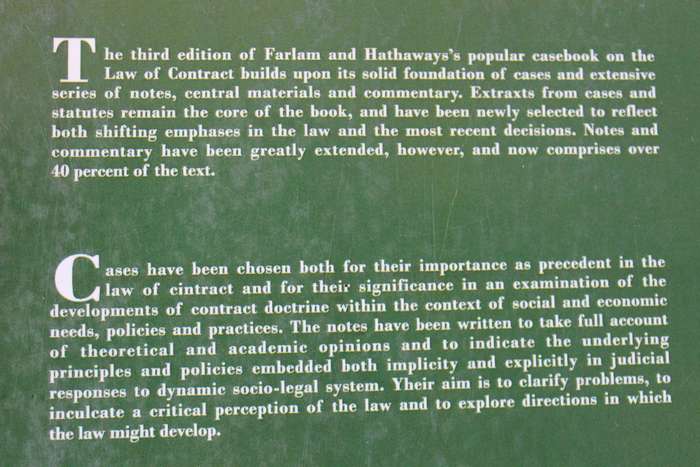 FARLAM & HATHAWAY - CONTRACT CASES, MATERIALS AND COMMENTARY  by Gerhard Lubbe and Christina Murray