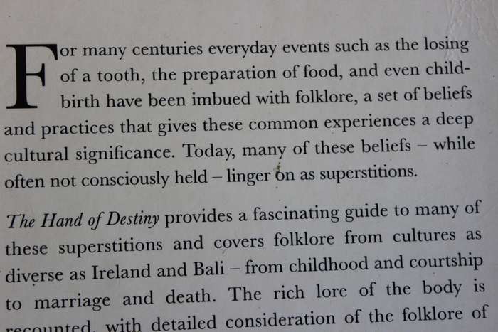 THE HAND OF DESTINY.  by C.J.S. Thompson  (Everyday Folklore and Superstitions