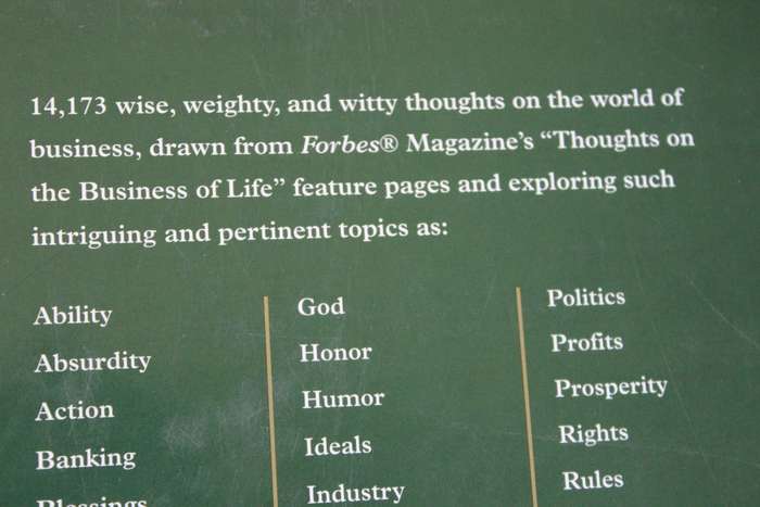THE FORBES BOOK OF BUSINESS QUOTATIONS  Edited by Ted Goodman