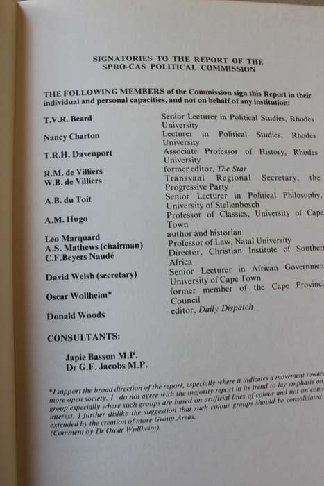 SOUTH AFRICA'S POLITICAL ALTERNATIVES  by Peter Randall  SPRO-CAS Publications Number 10