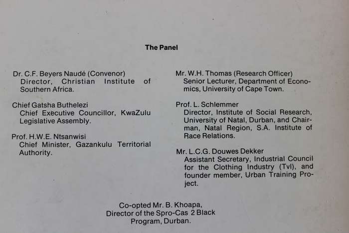 MANAGEMENT RESPONSIBILITY AND AFRICAN EMPLOYMENT IN SOUTH AFRICA (Report of a panel investigation)
