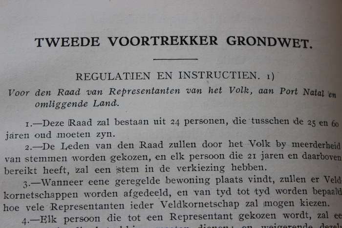 VOORTREKKER WETGEWING Notule van die Natalse Volksraad 1839-1845  Aantekening van Gustav S Preller