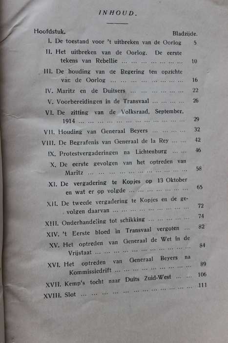 OORZAKEN VAN DE REBELLIE  door H. S. Webb (1914 - iste W.O.)