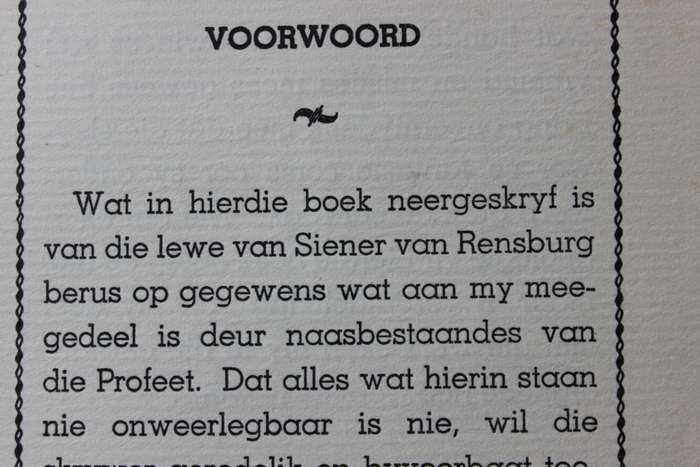 PROFEET EN KRYGSMAN. Die Lewensverhaal van Siener van Rensburg  deur Sybrand Botha