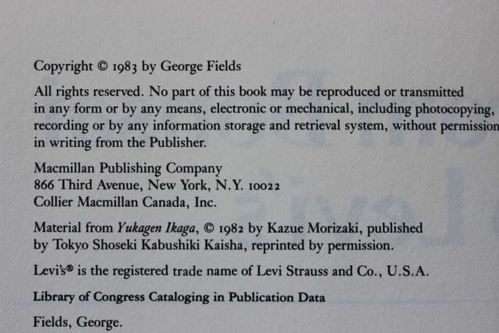 FROM BONSAI TO LEVIS  by George Fields (How the Japanese live)
