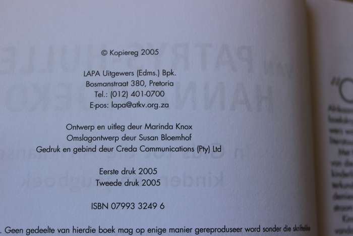 VAN PATRYS-HULLE TOT HANNA HOEKOM Gids tot die Afr kinder-en jeugboek Red: Wybenga en Snyman