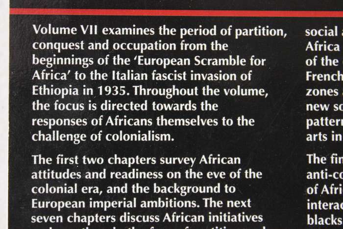GENERAL HISTORY OF AFRICA (Abridged) VII  Africa under colonial domination 1880-1935 by A Adu Boahen