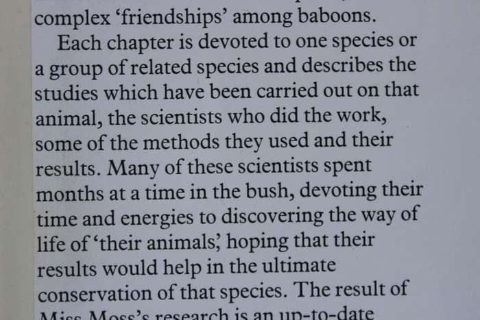 PORTRAITS IN THE WILD  Animal Behaviour in Eaast Africa  by Cynthia Moss