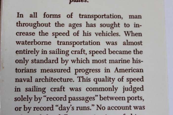 THE SEARCH FOR SPEED UNDER SAIL 1700 - 1855  by Howard I. Chapelle