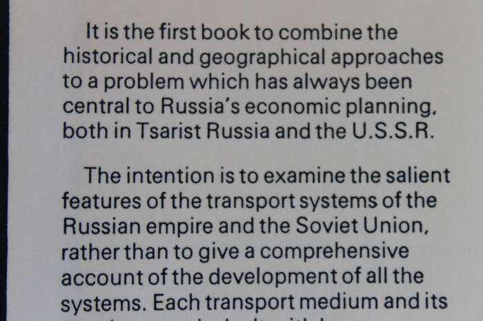 RUSSIAN TRANSPORT An Historical and Geographical Survey  by Leslie Symons and Colin White