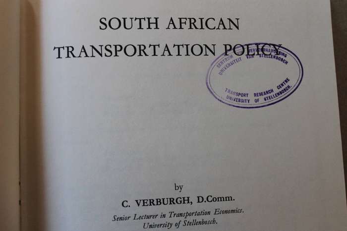 SOUTH AFRICAN TRANSPORTATION POLICY  by C. Verburgh