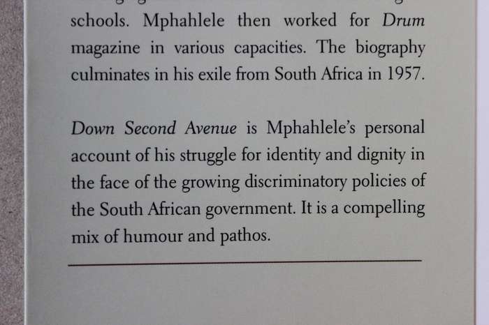 DOWN 2ND AVENUE  by Es'kia Mphahlele