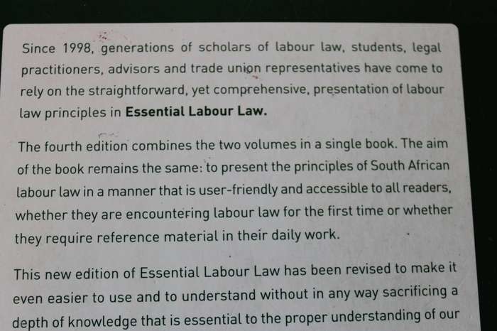 ESSENTIAL LABOUR LAW  by A C Basson, M A Christianson, C Garbers, P A K le Roux and others