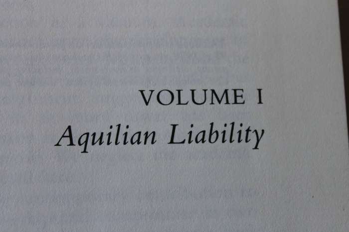 THE LAW OF DELICT  by P. Q. R. Boberg  Vol. I  Aquilian Liability  First Edition 1984