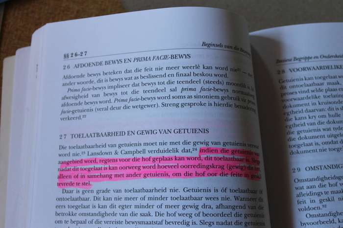 BEGINSELS VAN DIE BEWYSREG  deur P.J. Schwikkard, S.E. van der Merwe en ander. Tweede Uitgawe 2009