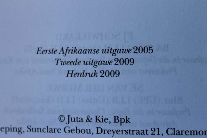 BEGINSELS VAN DIE BEWYSREG  deur P.J. Schwikkard, S.E. van der Merwe en ander. Tweede Uitgawe 2009